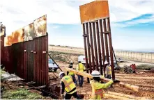 ?? AFP ?? El muro en la frontera entre EEUU y México.