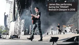  ??  ?? James Bay performing during the TRNSMT festival in Glasgow in 2018