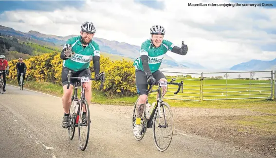  ??  ?? Macmillan riders enjoying the scenery at Dores