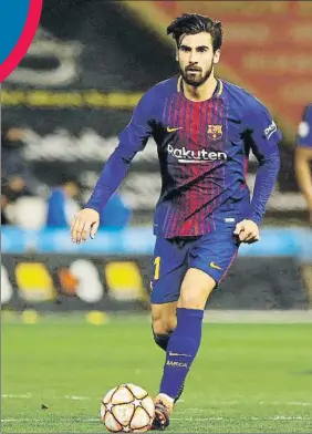 ?? FOTO: PEP MORATA ?? André Gomes, de 24 años, cumple su segunda temporada en el Barça