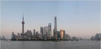  ??  ?? A view of Shanghai’s urban landscape