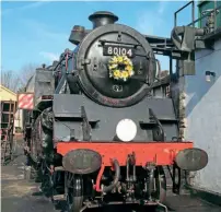  ?? ANDREW PM WRIGHT ?? BR Standard 4MT 2-6-4T No. 80104 carried a wreath in honour of the Duke on both days over the weekend of his funeral.