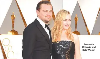  ??  ?? Leonardo DiCaprio and Kate Winslet