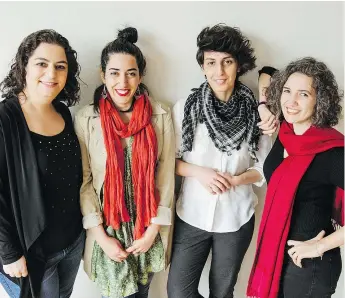  ??  ?? Co-creators/performers, from left, Shirin Mehrgan, Anita Zangeneh, Sevil Baghban Karimi, and Sara Sagaii appear in Unveiled with Shift Festival 10 at the Firehall Arts Centre June 1-3.