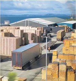  ?? Picture: Kieran Dodds. ?? Scott Group’s pallet manufactur­ing site at Burntislan­d. Scott Group Investment­s stacked up a 37% rise in pre-tax profit to almost £5 million after a major takeover deal.