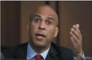  ?? AP PHOTO/ALEX BRANDON, FILE ?? In this Sept. 6 file photo, Sen. Cory Booker, D-N.J., speaks before President Donald Trump’s Supreme Court nominee, Brett Kavanaugh, testifies before the Senate Judiciary Committee on Capitol Hill in Washington, for the third day of his confirmati­on to replace retired Justice Anthony Kennedy.