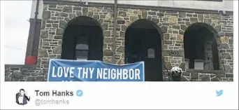  ??  ?? Tweet by Tom Hanks @tomhanks saying “The Spirit of Pittsburgh! Great town. Hanx.”