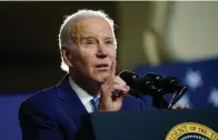  ?? ?? President Joe Biden speaks about his administra­tion’s plans to protect Social Security and Medicare and lower healthcare costs, Thursday, Feb. 9, 2023, at the University of Tampa in Tampa, Fla. (AP Photo/Patrick Semansky)