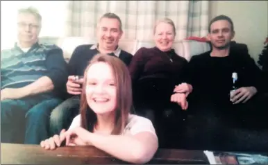  ??  ?? Lee Boulter, second from left, was killed when his car crashed on the A291 Canterbury Road in Herne Common. He is pictured with dad Colin, left, daughter Layla, mum Rita and brother Scott .