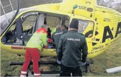  ??  ?? RESCUE Scotland’s Charity Air Ambulance airlifted him to hospital