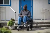  ?? MARTIN DO NASCIMENTO/ CALMATTERS ?? Elbert Lee Jones Jr. outside the Closer to Home St. Mary's Center transition­al housing in West Oakland on Jan. 12.