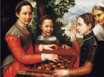  ??  ?? — with 150 Chessgames, 1497, by Luis Ramirez de Lucena, the oldest existing printed book of chess.
— Portrait of the Artist´s Sisters Playing Chess, by Sofonisba Anguissola, 1555.