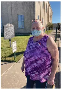  ?? (Pine Bluff Commercial/Byron Tate) ?? Katherine Varnell, who voted early Monday, said she was excited about watching tonight’s election returns.