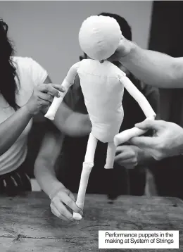  ?? ?? Performanc­e puppets in the making at System of Strings