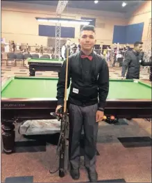  ??  ?? Durban’s Kurshan Moodley is to compete in the world snooker championsh­ips.