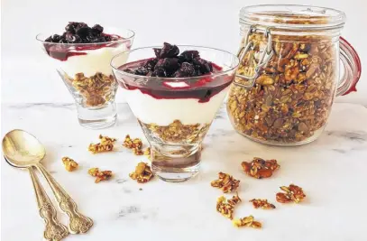  ?? ?? Sour cherry yogurt and granola parfait. RENEE KOHLMAN