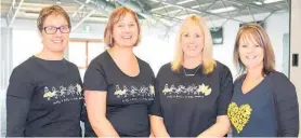  ?? Photo / Vicki Zieltjes ?? Julie Erwood, Sonya Drummond, Donna Van Den Beuken and Toni Bailey were all smiles as they spent the day making sure the Daffodil Day luncheon went ahead smoothly.