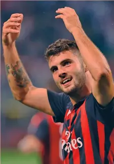  ??  ?? Patrick Cutrone, 21 anni, è cresciuto nel vivaio del Milan CANONIERO