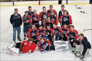  ?? SUBMITTED PHOTO ?? The Plymouth Whitemarsh Ice Hockey Middle School team won the Suburban High School Hockey League Middle School B championsh­ip with a 4-3 victory over Council Rock North in the final March 16 at Winterspor­t Ice Arena.
