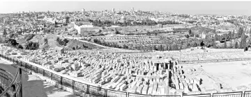  ??  ?? A picture taken with a smartphone using panoramic mode shows a view of Jerusalem from the Mount of Olives. — AFP photo