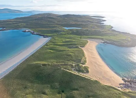  ?? ?? VISION: The uninhabite­d island of Taransay, the one-time setting for the Castaway TV series starring Ben Fogle.