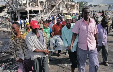  ?? Picture: AP ?? TRAGIC: More than 300 people were killed and hundreds injured after Saturday’s bombing targeted a crowded street in Mogadishu.