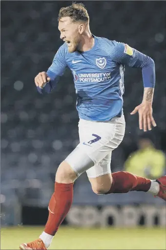  ?? Picture: Jason Brown ?? WHAT A FEELING Aiden O’Brien celebrates his dramatic late winner in Pompey’s remarkable 3-2 success over Wigan at Fratton Park