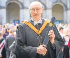  ?? All pictures: Steve MacDougall. ?? Top: Professor Laura Esquivel with her honorary doctorate. Above: Dr Richard Holloway after receiving his award.