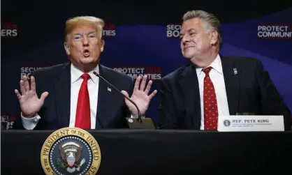  ?? Photograph: Evan Vucci/AP ?? Peter King with Donald Trump in May 2018. King represents parts of Long Island and is the longest-serving Republican member of New York’s congressio­nal delegation.