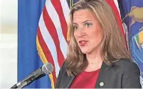  ?? DAVE BOUCHER/DFP FILE ?? Democratic Secretary of State Jocelyn Benson said her “opponent is seeking to have valid votes thrown out ... based on nothing but lies.”