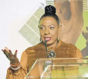  ?? ?? Minister of Culture, Gender Entertainm­ent and Sports Olivia Babsy Grange delivered a heartwarmi­ng speech.