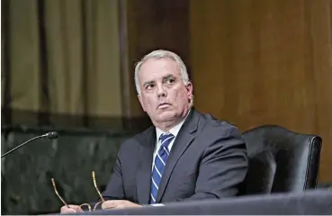  ?? /Bloomberg/File ?? App attack: Horacio Gutierrez, chief legal officer at Spotify Technology, listens during a Senate judiciary subcommitt­ee hearing in Washington, DC,