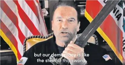  ??  ?? Arnold Schwarzene­gger warnte vor Angriffen auf die US-Demokratie – und griff zu Nazivergle­ichen.