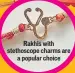  ??  ?? Rakhis with stethoscop­e charms are a popular choice
