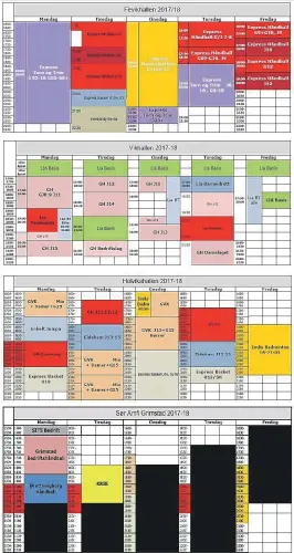  ??  ?? OVERSIKT: Slik er halltidene fordelt for 2017/18-sesongen.