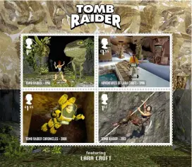  ??  ?? » Considerin­g the popularity of Tomb Raider, it’s no surprise to find the franchise has four stamps available.