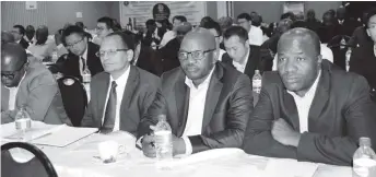  ??  ?? Delegates follow proceeding­s during the National Railways of Zimbabwe recapitali­sation workshop at a local hotel yesterday. Pic By Dennis Mudzamiri