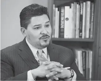  ?? Yi-Chin Lee / Houston Chronicle ?? Houston ISD Superinten­dent Richard Carranza said there was “no indication that my contract was going to be extended” as he discussed his departure for New York City.