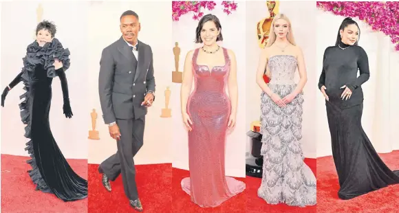  ?? — AFP photos ?? (From left) Moreno, Domingo, Ferrera, Taylor-Joy and Hudgens attend the 96th Annual Academy Awards in Hollywood, California.