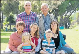  ?? Picture: WILMA BOW ?? TIES THAT BIND: The Eland and Du Plessis families get together. From left, at the back are Greg Eland and Brian du Plessis, while in the centre are Jeri du Plessis, Catherine Eland and Dale Eland, and in front are Catherine’s sister Rebecca and brother Alexander