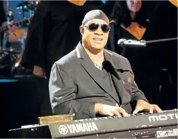  ?? KEVIN MAZUR/HAND IN HAND ?? Stevie Wonder performs during Hand in Hand: A Benefit for Hurricane Relief at Universal Studios AMC on Tuesday in Universal City, California.