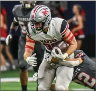  ?? (Star Local Media/Mark Porter) ?? Tight end Collin Sutherland of Flower Mound, Texas, originally committed to UNLV but switched to Arkansas on the eve of national signing day. “I’ve always loved [Arkansas],” he said. “It’s just been a dream of mine to go there.”