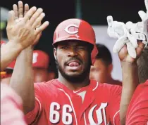  ?? Archivo ?? CAMPEÓN. Yasiel Puig, aquí en uniforme de los Reds, se coronó campeón con los Tiburones. Está por verse si acudirá a jugar en la Serie del Caribe.