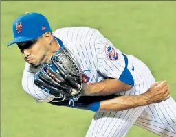  ?? N.Y. Post: Charles Wenzelberg ?? STEPPING UP: Edwin Diaz struck out two during his appearance in the ninth inning Friday, where the Mets bullpen kept the team in the game against the Marlins.