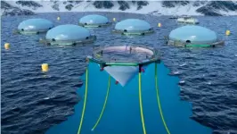  ??  ?? Above: Floating closed containmen­t system based on flow-through technology