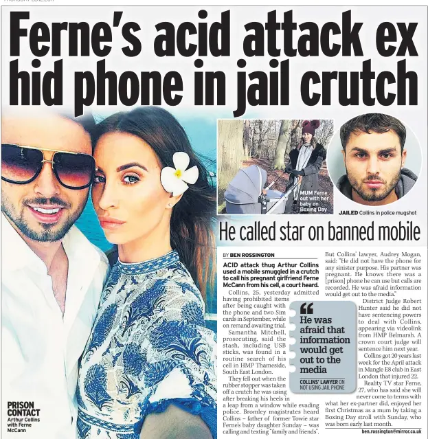  ??  ?? PRISON CONTACT Arthur Collins with Ferne McCann