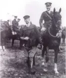  ?? ?? ■ Above left: Richard West embarked for France on 21 August 1914, as a Lieutenant in ‘C’ Squadron North Irish Horse. Here, in an image taken from Richard Doherty’s The North Irish Horse: A Hundred Years of Service, Lieutenant (later Lieutenant Colonel) Richard West (mounted) is pictured riding alongside Captain Holt Waring. Like West, Waring did not survive the war, dying of wounds in April 1918. (Courtesy Richard Doherty)