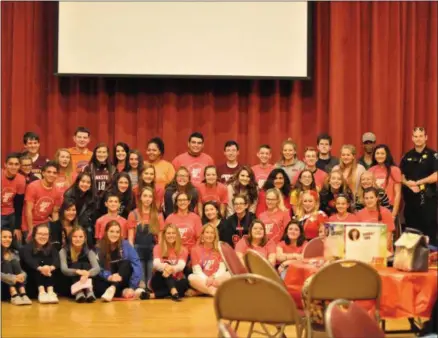  ?? PHOTO COURTESY MADISON COUNTY STOP DWI ?? Sixty students from throughout Madison County attended the Madison County STOP DWI’s annual SADD Conference at the Kallet Civic Center in Oneida on Friday, Oct. 5, 2018.