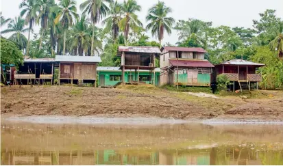  ?? FOTO MANUEL SALDARRIAG­A ?? Varios caseríos a lo largo del río Baudó están abandonado­s. En la imagen el poblado Apartadó, en jurisdicci­ón del municipio del Alto Baudó. El Ejército ya llegó a la zona.