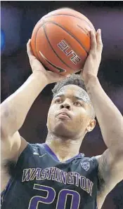  ?? CHRISTIAN PETERSEN/GETTY IMAGES ?? Markelle Fultz, a freshman atWashingt­on, is a scoring playmaker who can fit in at either backcourt position.